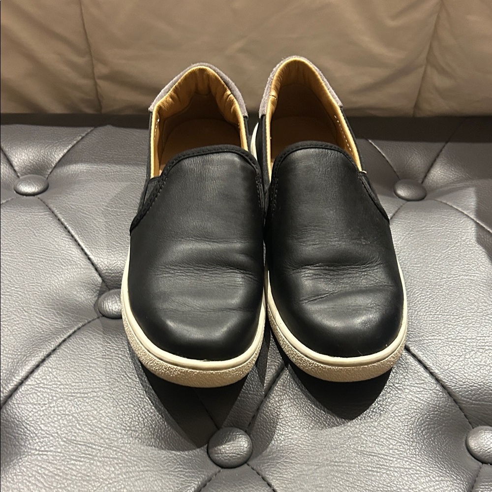 UGG Women’s Black and Cream Slip-On Loafers